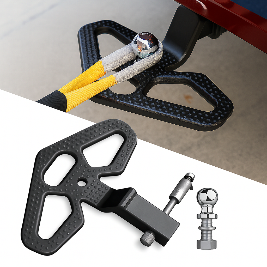 Universal Rear Black Tow Hook Hitch Step w/ Drawbar Bolts (RAM/F150)