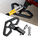 Universal Rear Black Tow Hook Hitch Step w/ Drawbar Bolts (RAM/F150)