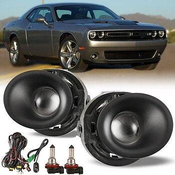 Dimljussats – H11 med ramar, kablage och strömbrytare – Dodge Challenger 2015–2023