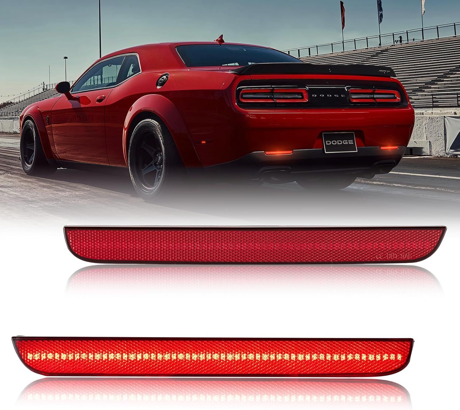 LED-lampor till diffuser – rött utförande – Dodge Challenger 2015–2023 - 4