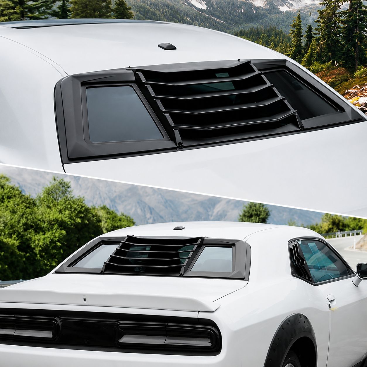 Bakrutelouvers – LB-stil – blanksvart – Dodge Challenger 2008–2023 - 5