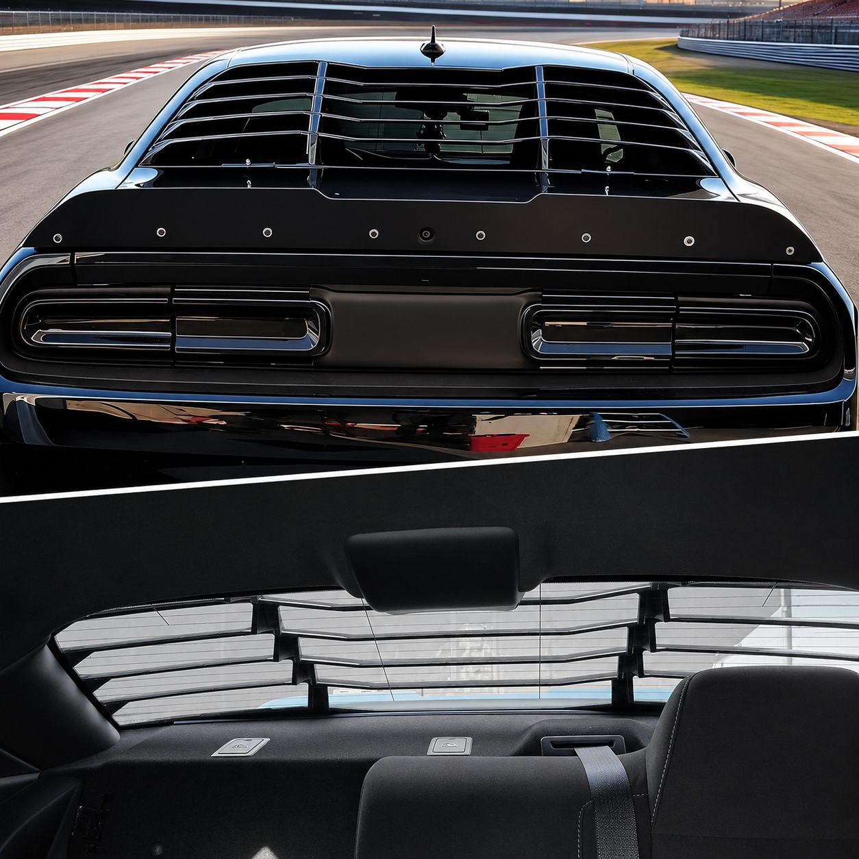 Bakrutelouvers – IK-stil – blanksvart – Dodge Challenger 2008–2023 - 3