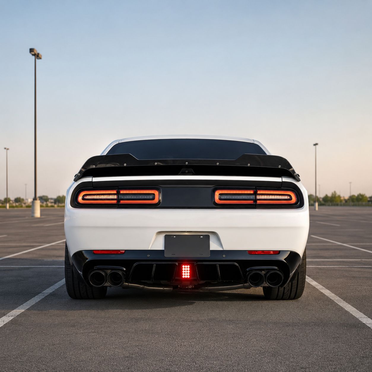 Bakre diffuser – LED-ljus – blanksvart – Dodge Challenger 2015–2023