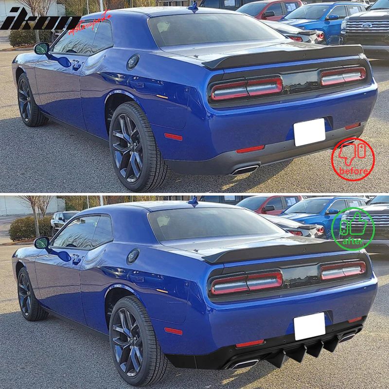 Bakre diffuser – V2-stil – mattsvart – Dodge Challenger 2015–2023 - 3