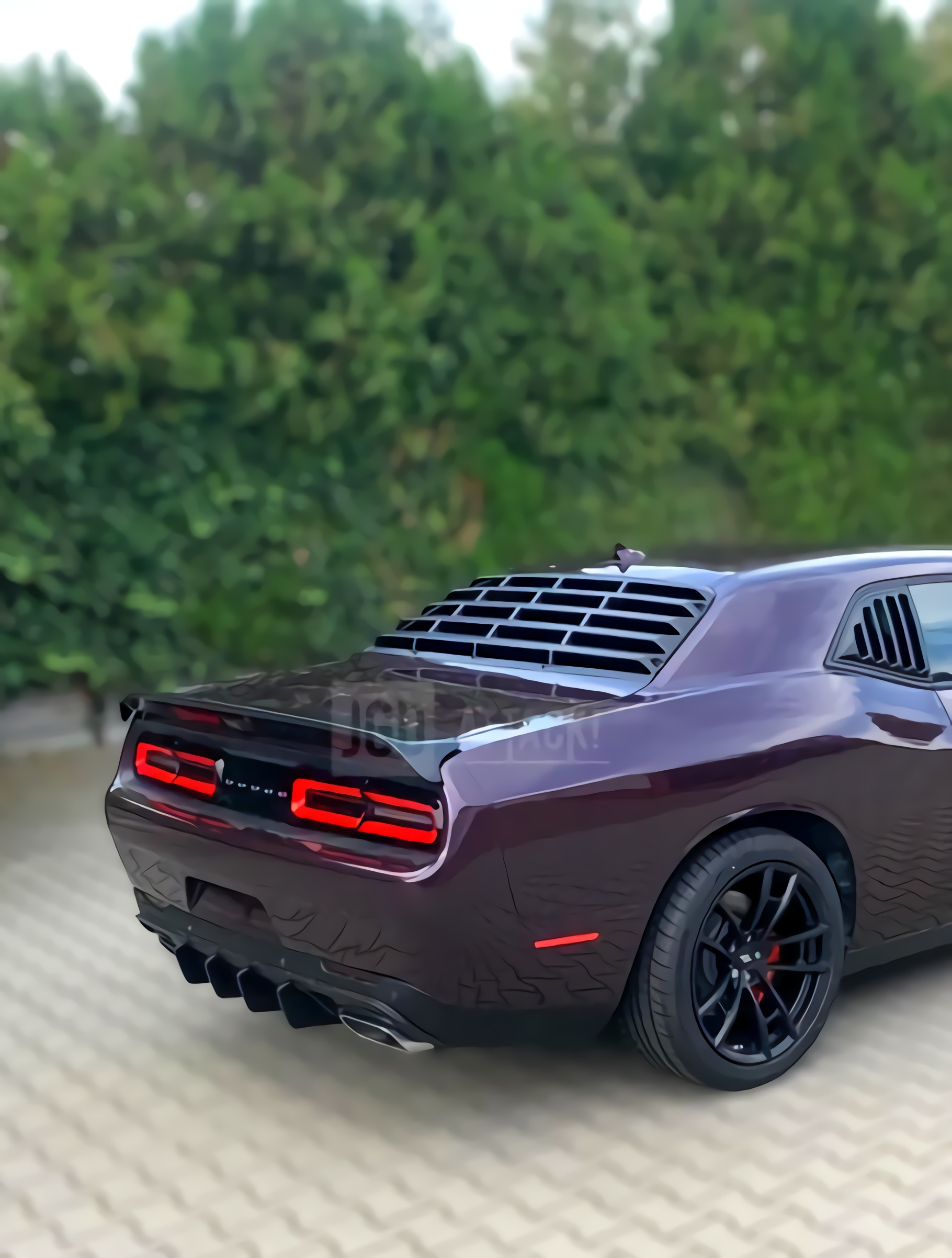 Bakre diffuser – V2-stil – mattsvart – Dodge Challenger 2015–2023 - 4