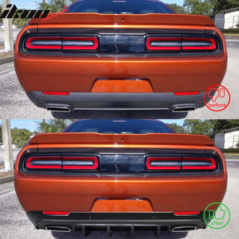 Bakre diffuser – V3-stil – mattsvart – Dodge Challenger 2015–2023 - 3
