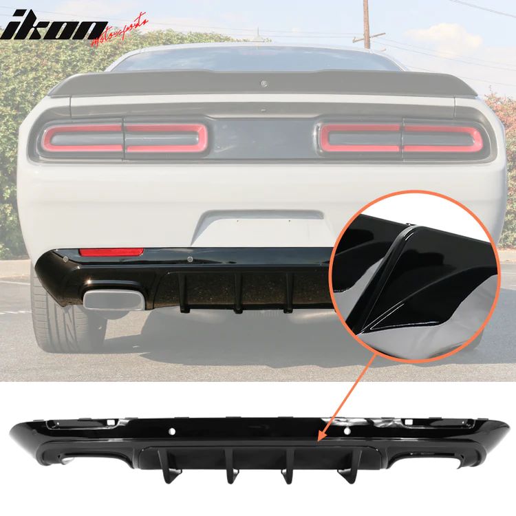 Bakre diffuser – V3-stil – blanksvart – Dodge Challenger 2015–2023