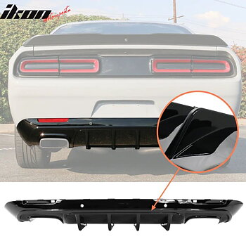 Bakre diffuser – V3-stil – blanksvart – Dodge Challenger 2015–2023