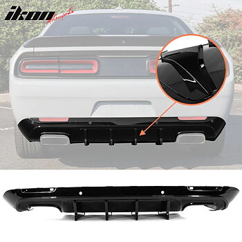 Bakre diffuser – V4-stil – blanksvart – Dodge Challenger 2015–2023