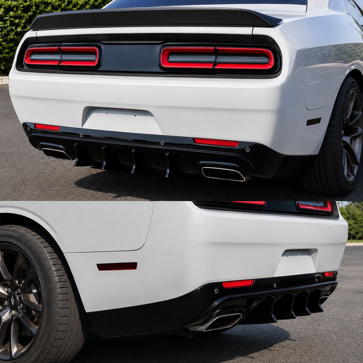 Bakre diffuser – V4-stil – blanksvart – Dodge Challenger 2015–2023 - 5