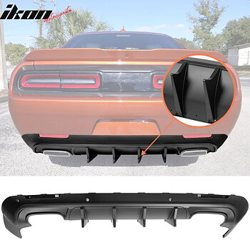 Bakre diffuser – V4-stil – mattsvart – Dodge Challenger 2015–2023