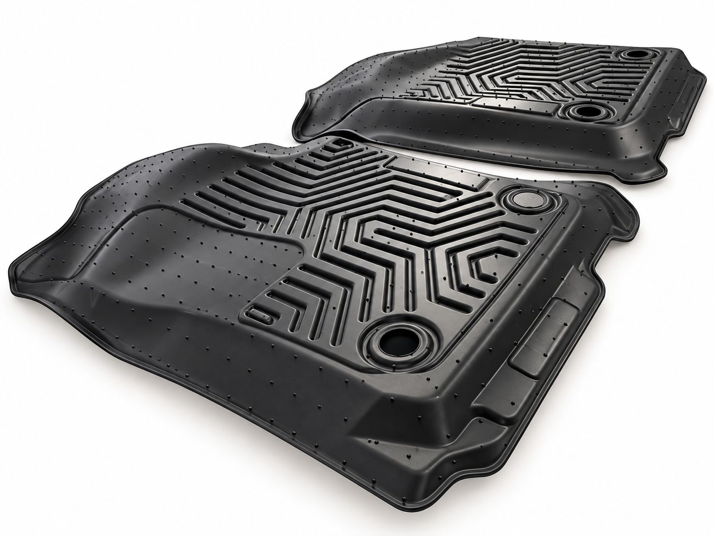 3D-golvmattor i TPE – svarta – 3 delar – Dodge Durango 2014–2026 med två sätesrader - 4