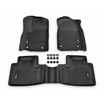 3D-golvmattor i TPE – svarta – 3 delar – Dodge Durango 2014–2026 med två sätesrader