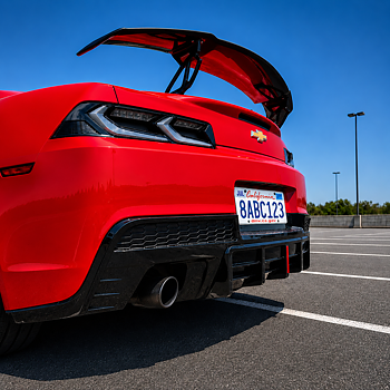 Bakdiffuser med fenor och LED-ljus – blanksvart (CAMARO 14–15)