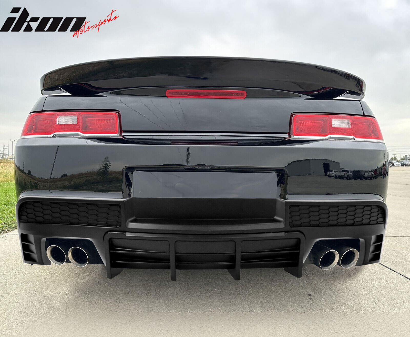 Bakdiffuser med fenor – blanksvart (CAMARO 14–15) - 4