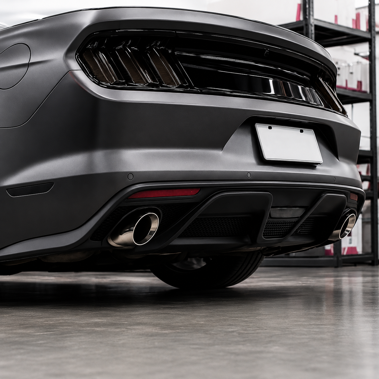Bakre diffuser – GT350 stil – enkla ändrör (Mustang 15-17 GT Premium, EcoBoost Premium) - 6