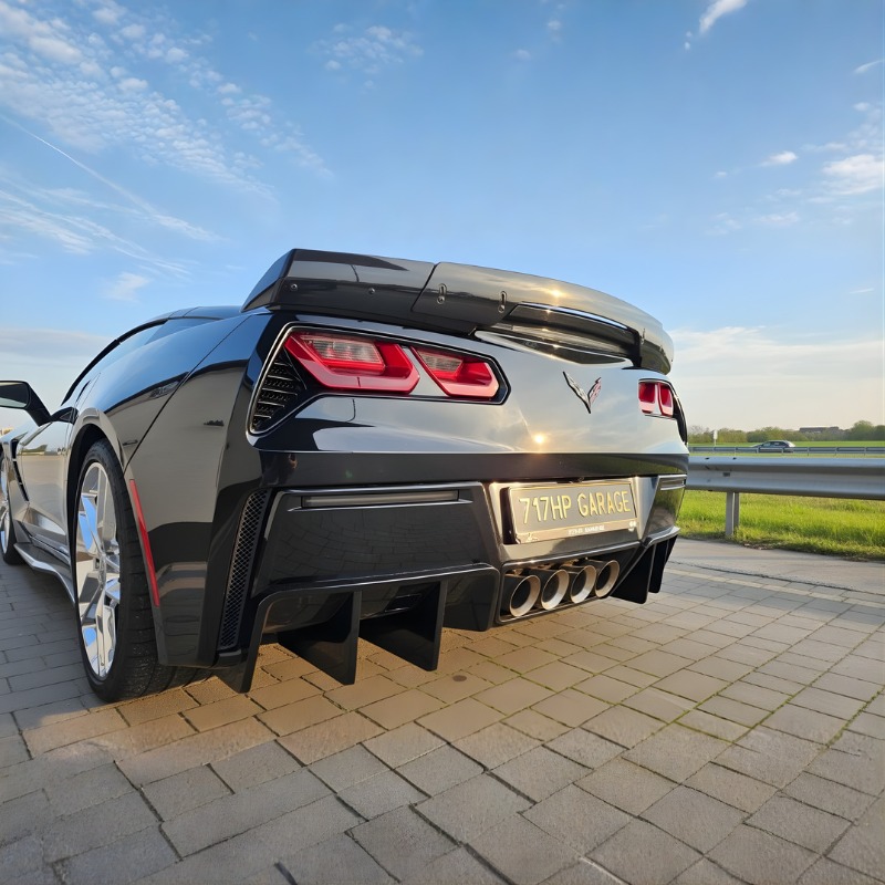 Bakdiffuser med fenor – blanksvart (CORVETTE C7 14–19) - 3