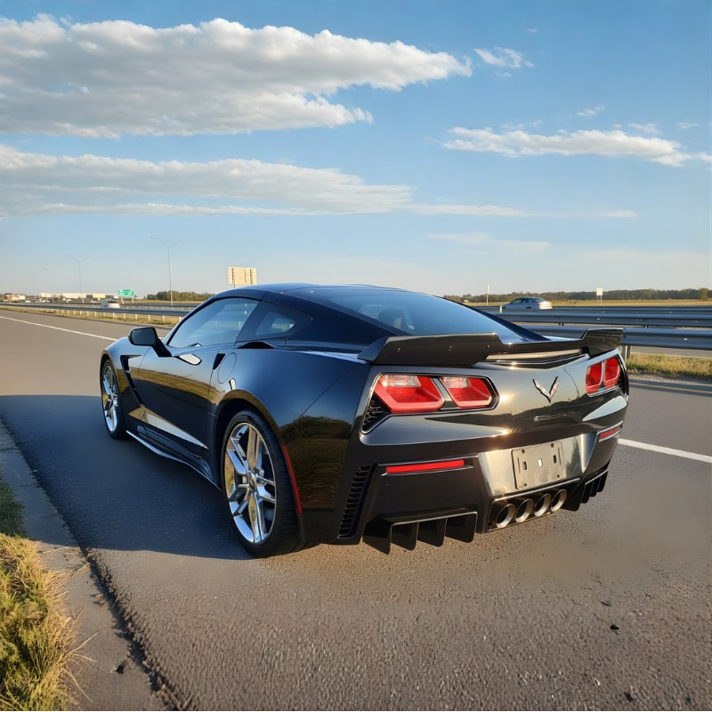 Bakdiffuser med fenor – blanksvart (CORVETTE C7 14–19) - 5