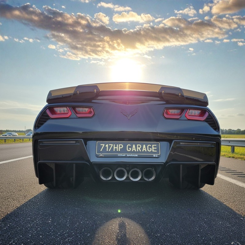 Bakdiffuser med fenor – blanksvart (CORVETTE C7 14–19)