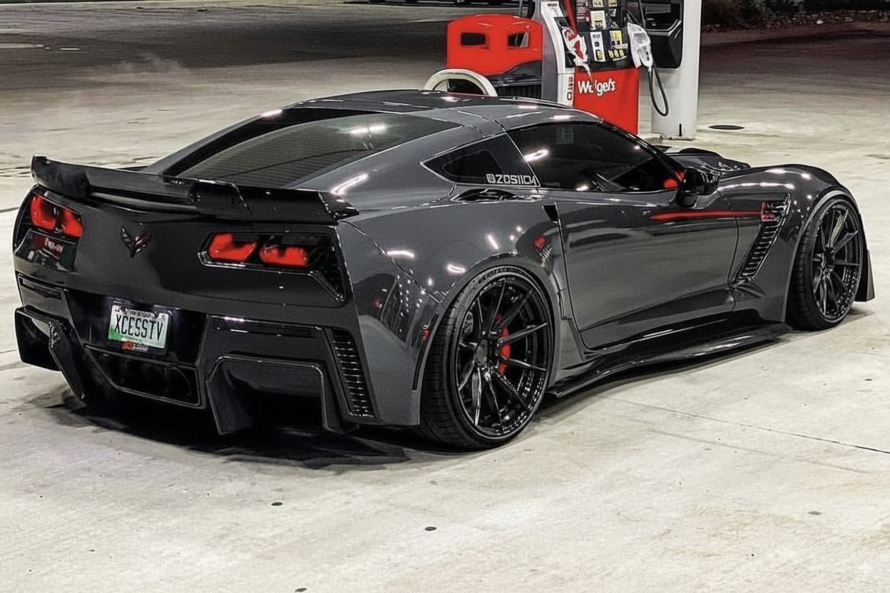 Bakspoiler med wickerbill – blanksvart (CORVETTE C7 14–19) - 4