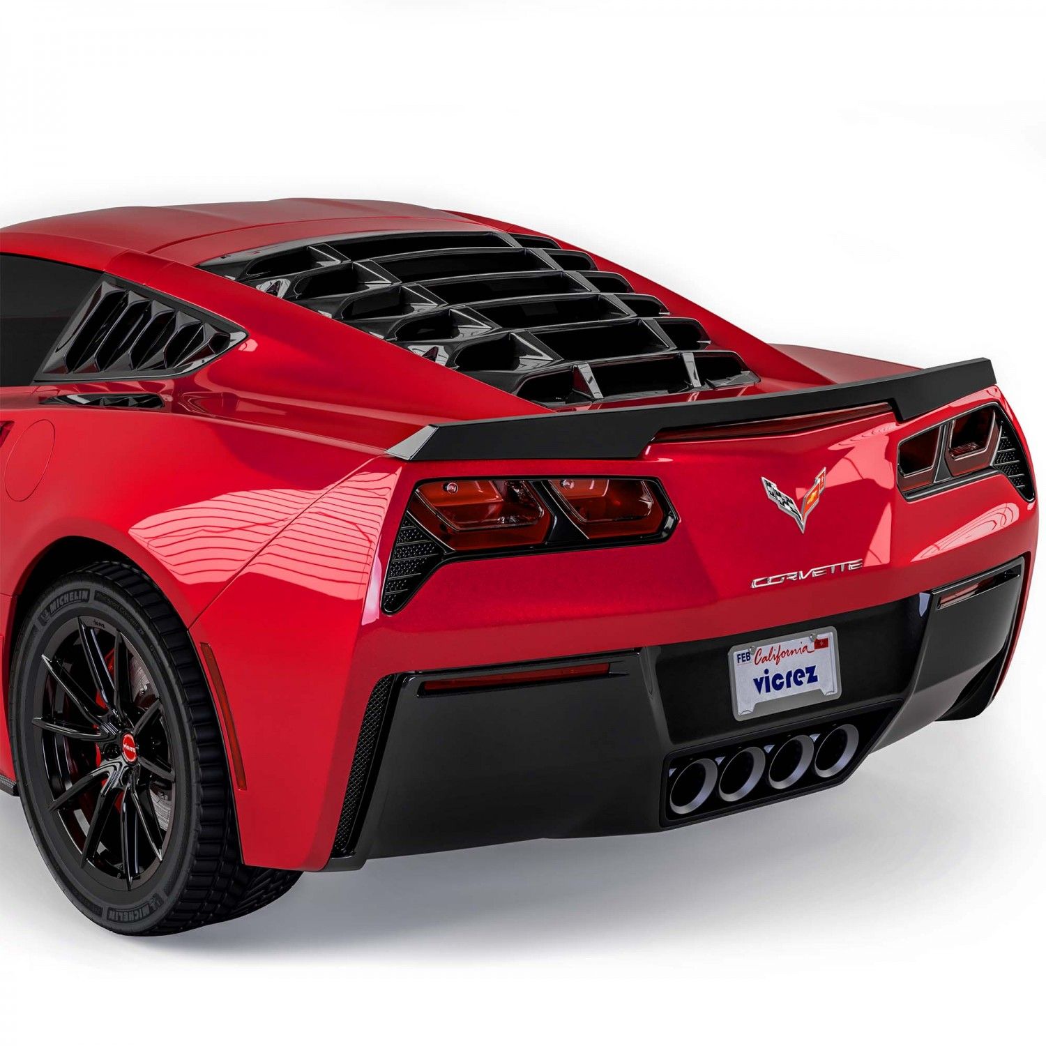 Bakrutelouver – blanksvart (CORVETTE C7 14–19) - 4