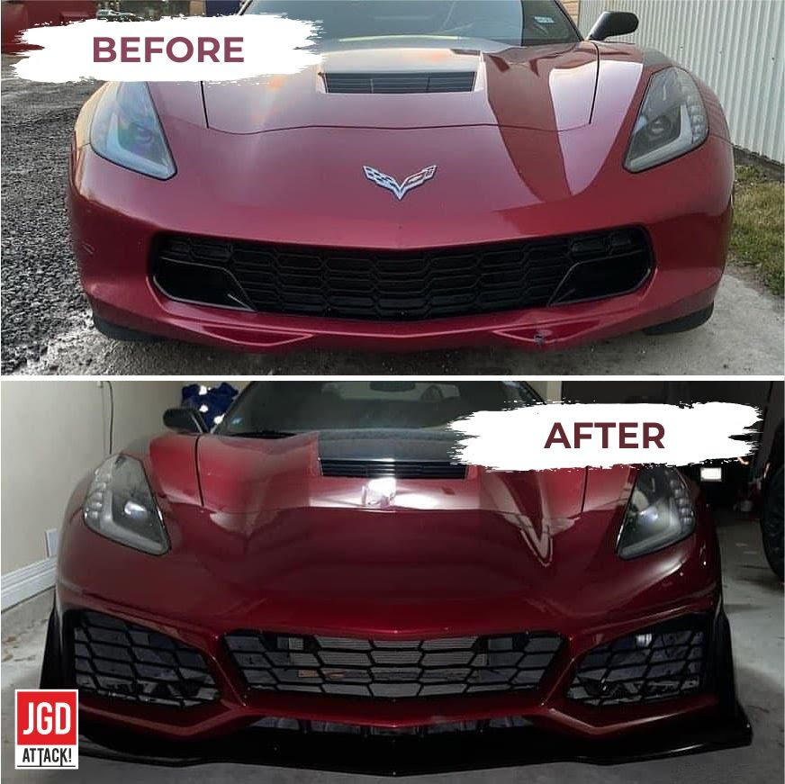 ZR1-inspirerad frontstötfångare – komplett olackad sats (CORVETTE C7 14–19) - 13