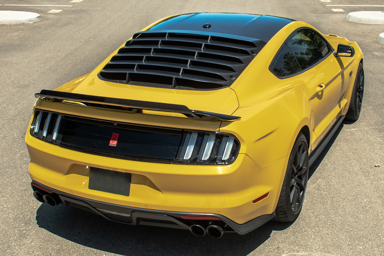 Bakspoiler – GT500/MACH1 stil + Gurney Flap – blanksvart (Mustang 15-23) - 4