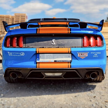 Bakre diffuser – GT500 stil – mattsvart – enkla eller fyra ändrör (Mustang 15-17 Ecoboost Premium, GT Premium)