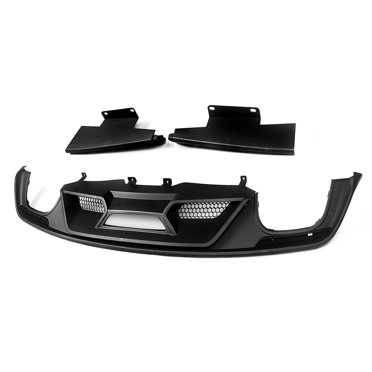 Bakre diffuser – GT500 stil – mattsvart – enkla eller fyra ändrör (Mustang 15-17 Ecoboost Premium, GT Premium) - 3