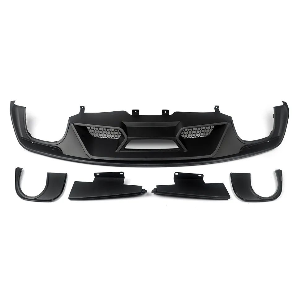 Bakre diffuser – GT500 stil – mattsvart – enkla eller fyra ändrör (Mustang 15-17 Ecoboost Premium, GT Premium) - 2