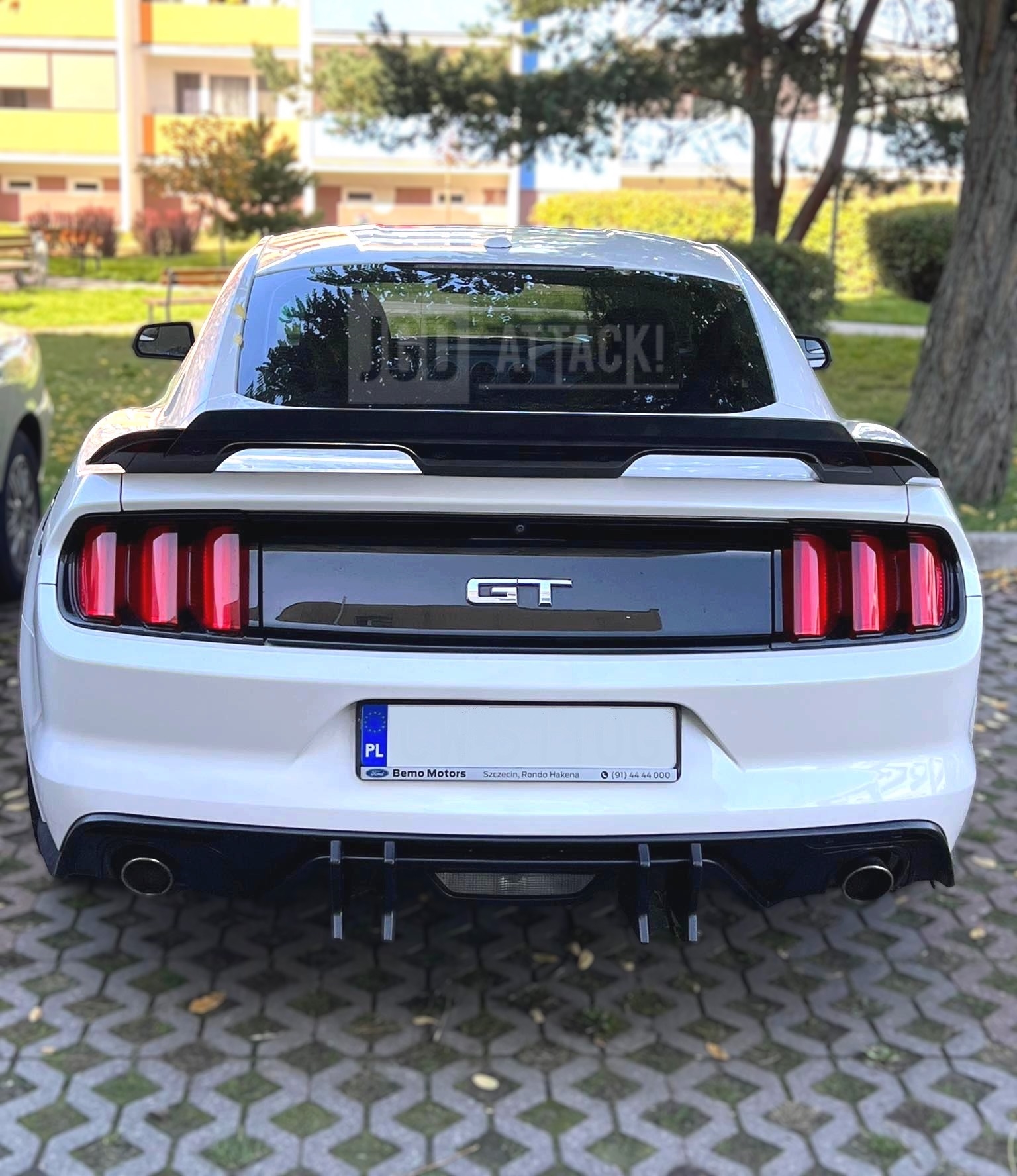 Bakre diffuser – SPEED stil – enkla eller fyra ändrör – mattsvart (Mustang 15-17 GT Premium, EcoBoost Premium) - 7