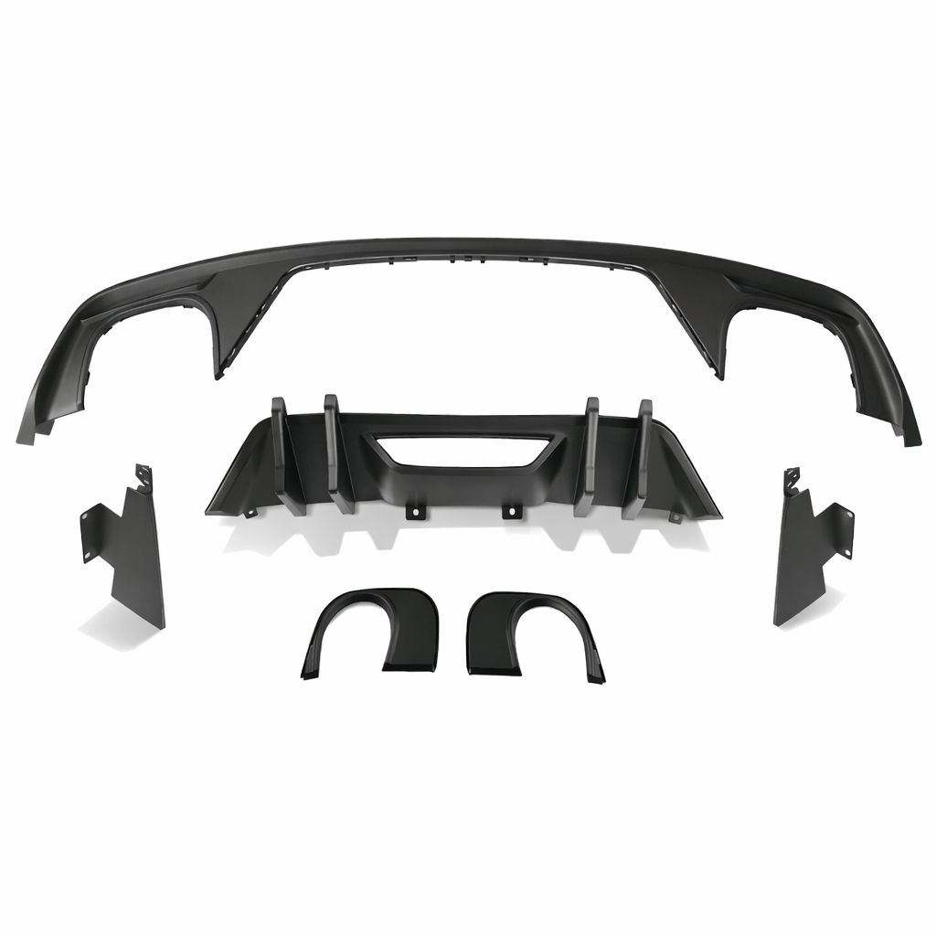 Bakre diffuser – SPEED stil – enkla eller fyra ändrör – mattsvart (Mustang 15-17 GT Premium, EcoBoost Premium) - 6