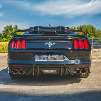 Bakre diffuser – SPEED stil – enkla eller fyra ändrör – mattsvart (Mustang 15-17 GT Premium, EcoBoost Premium)