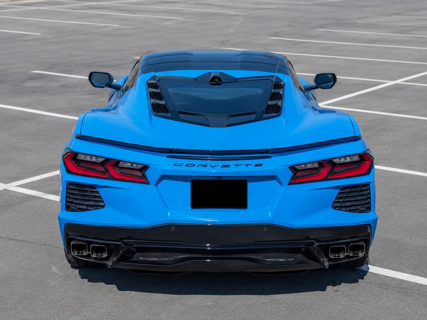 Ventilationspaneler för motorlucka – blanksvarta (CORVETTE C8 Coupé 20–26) - 4