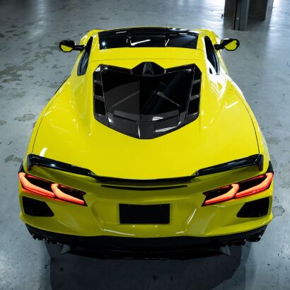 Ventilationspaneler för motorlucka – blanksvarta (CORVETTE C8 Coupé 20–26)