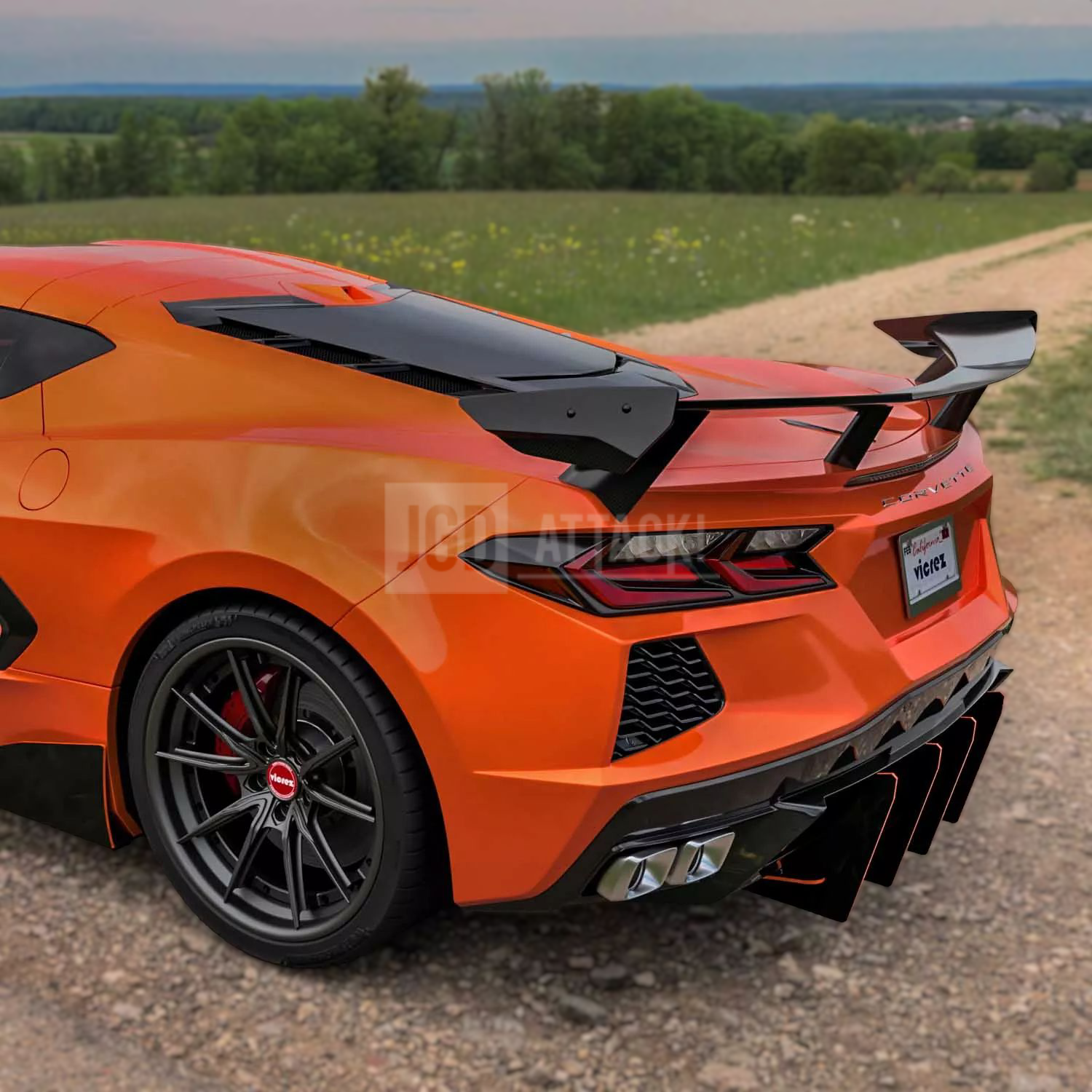 High Wing-bakspoiler – blanksvart (CORVETTE C8 Stingray 20–26)