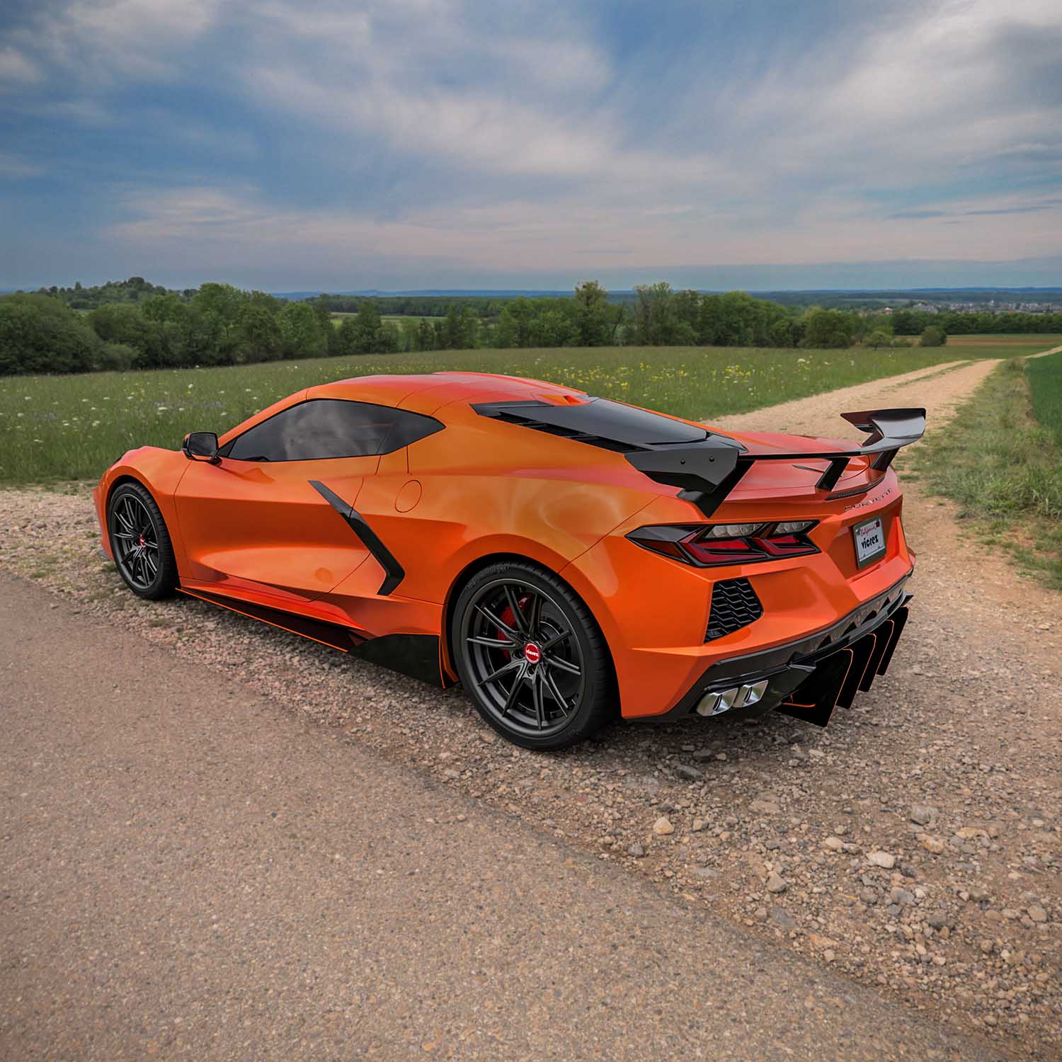 High Wing-bakspoiler – blanksvart (CORVETTE C8 Stingray 20–26) - 3
