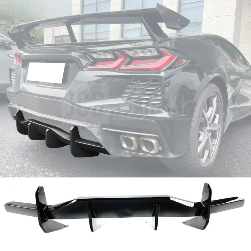 Diffuserpanel med fenor – blanksvart (CORVETTE C8 20–26) - 4