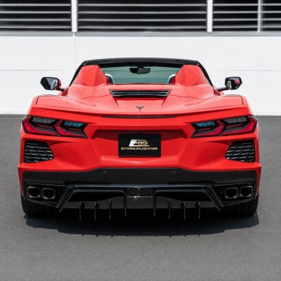 EOS diffuserpanel med fenor – blanksvart (CORVETTE C8 20–26)