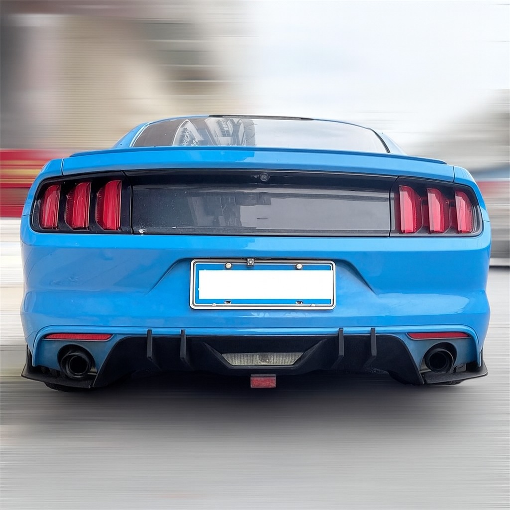 Bakre diffuser – HN stil – mattsvart – enkla ändrör (Mustang 15-17 BASE)