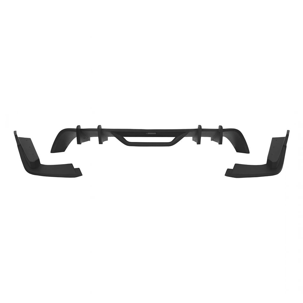 Bakre diffuser – HN stil – mattsvart – enkla ändrör (Mustang 15-17 BASE) - 4
