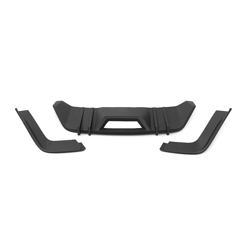 Bakre diffuser – HN stil – mattsvart – enkla ändrör (Mustang 15-17 BASE) - 5