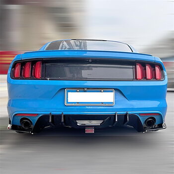 Bakre diffuser – HN stil – blanksvart – enkla ändrör (Mustang 15-17 BASE)