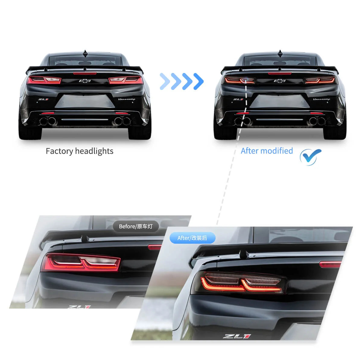 16-18 Chevrolet Camaro Vland Full LED bakljus (Fit för US Models) - 14