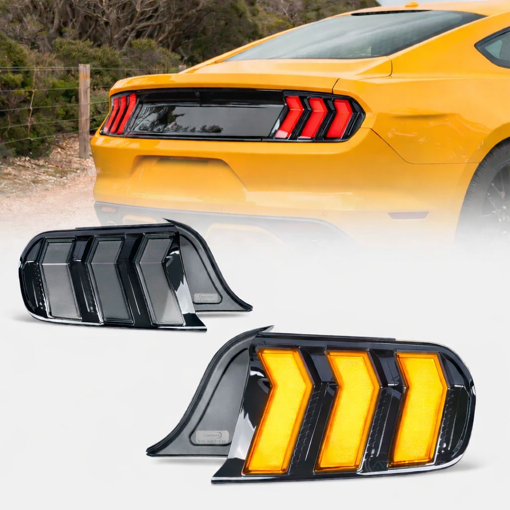 Bakljus – NIGHTSTRIKE Black Edition – orange blinkers (Mustang 15-23 USA)