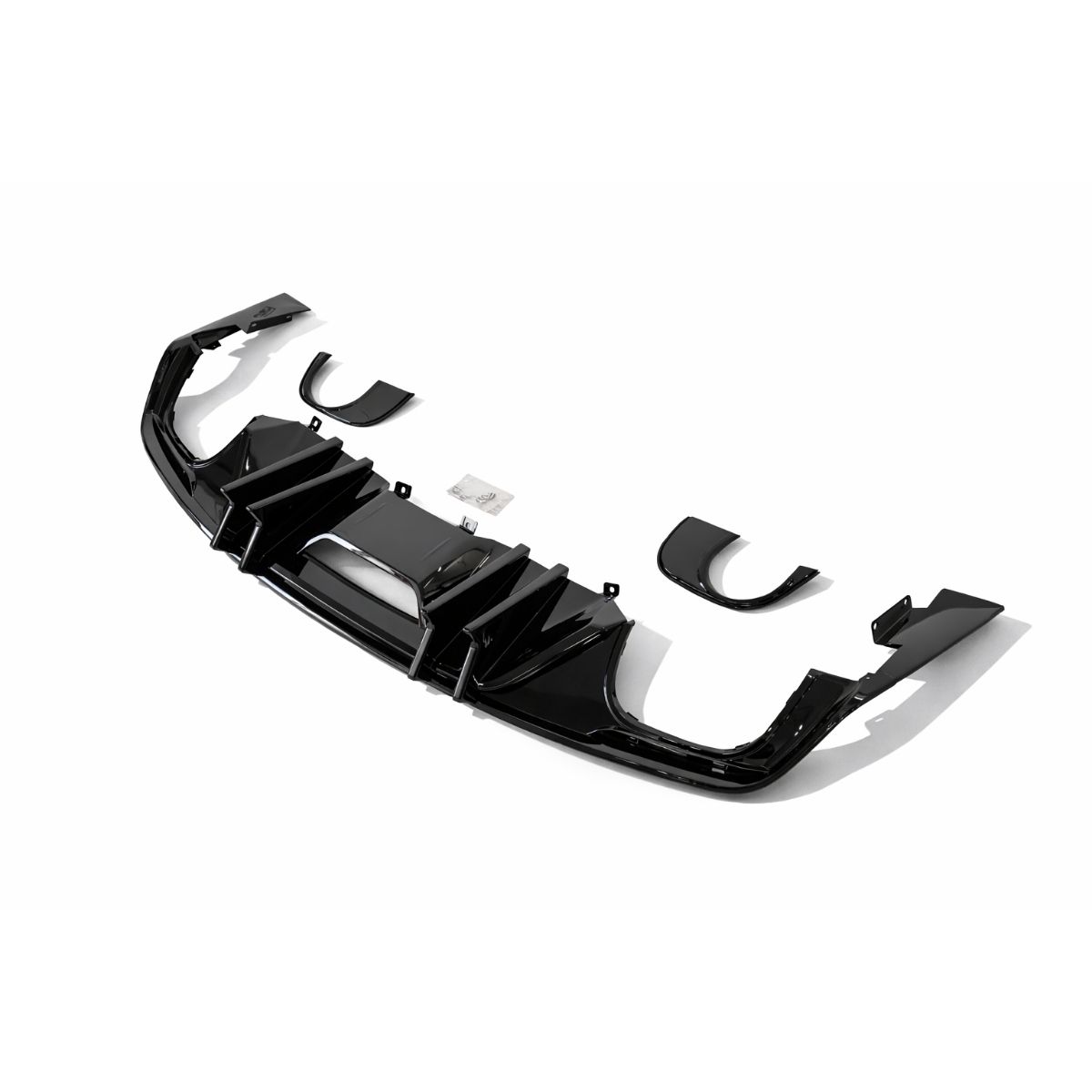 Bakre diffuser – SPEED stil – enkla eller fyra ändrör – blanksvart (Mustang 15-17 GT Premium, EcoBoost Premium) - 2