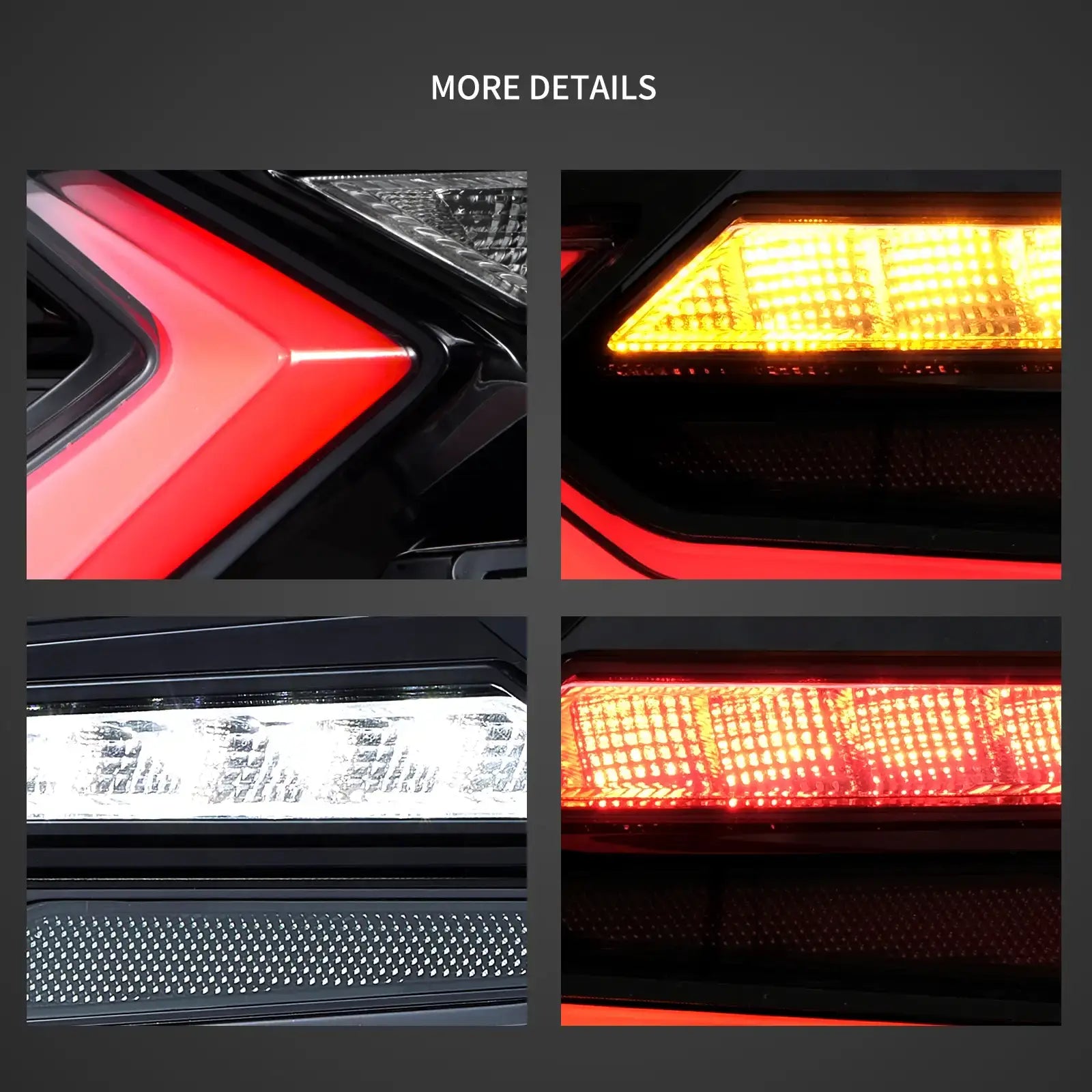 VLAND LED bakljus för Chevrolet Chevy Camaro 2019-2024 LS, LT, LT1, SS, ZL1 med Amber sekventiell blinkers - 14