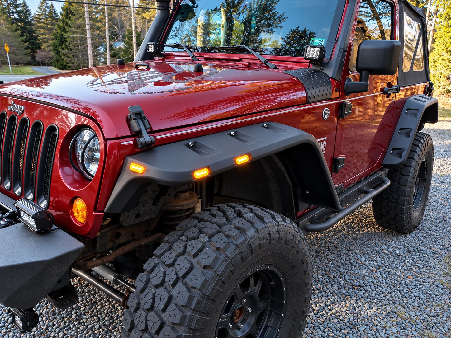 Svart LED Skärmbreddare – fram och bak (Wrangler JK 07-18) - 3