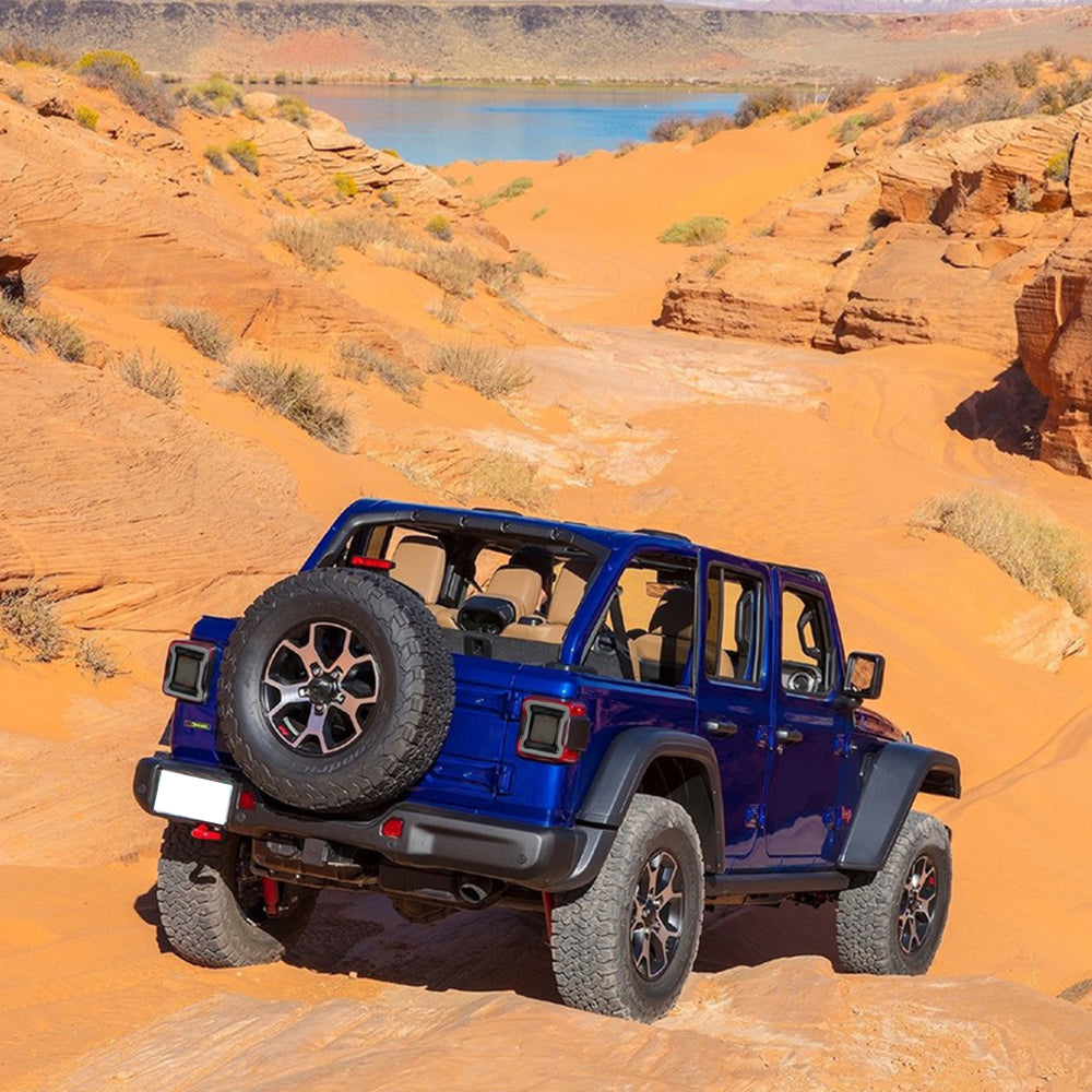 VLAND bakljus för Jeep Wrangler 2018-2021 med dynamisk startanimation och dubbla backljus (passar inte JK) röktonad lins - 18