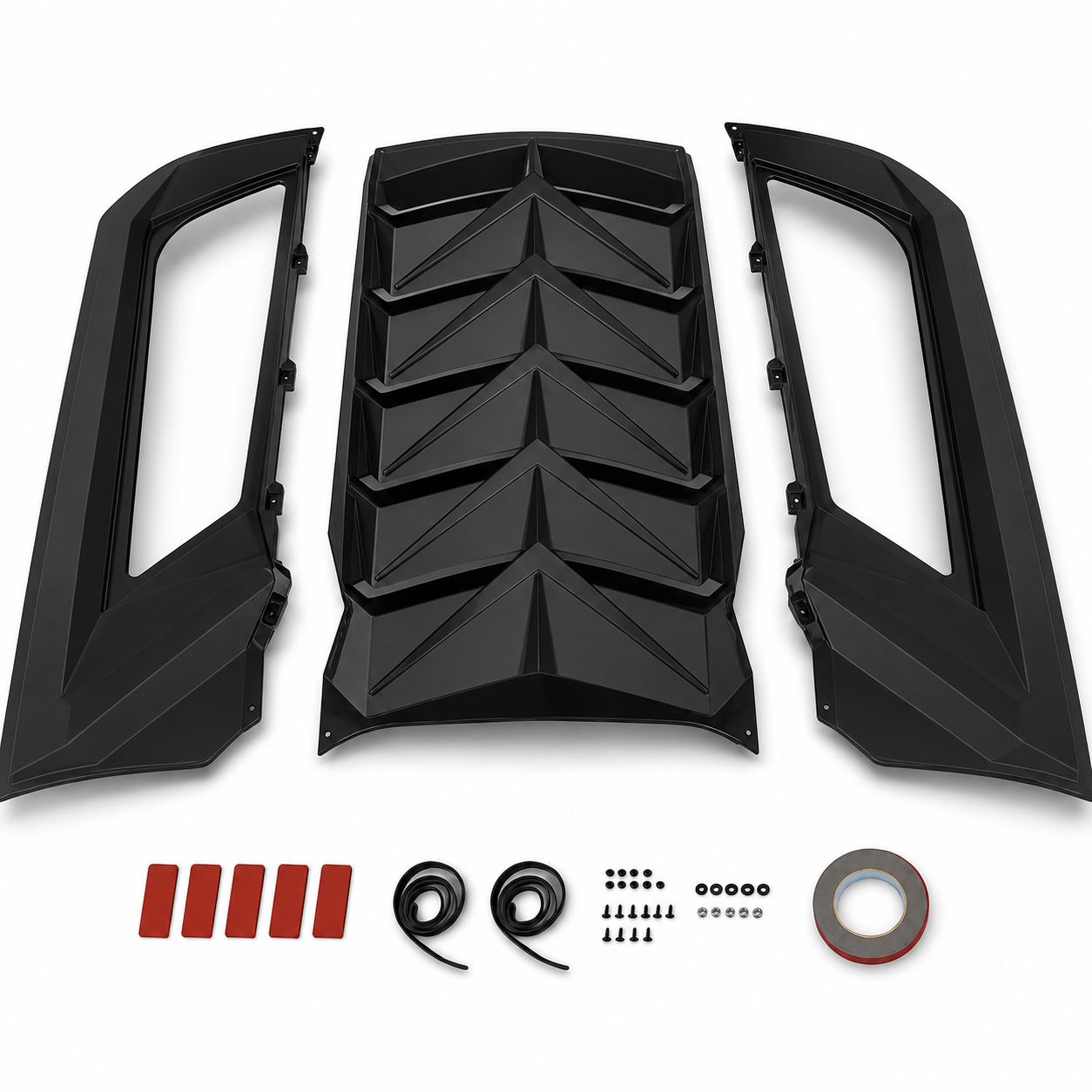 Bakrutelouver – LB stil – mattsvart (Mustang 15-26 Fastback) - 6